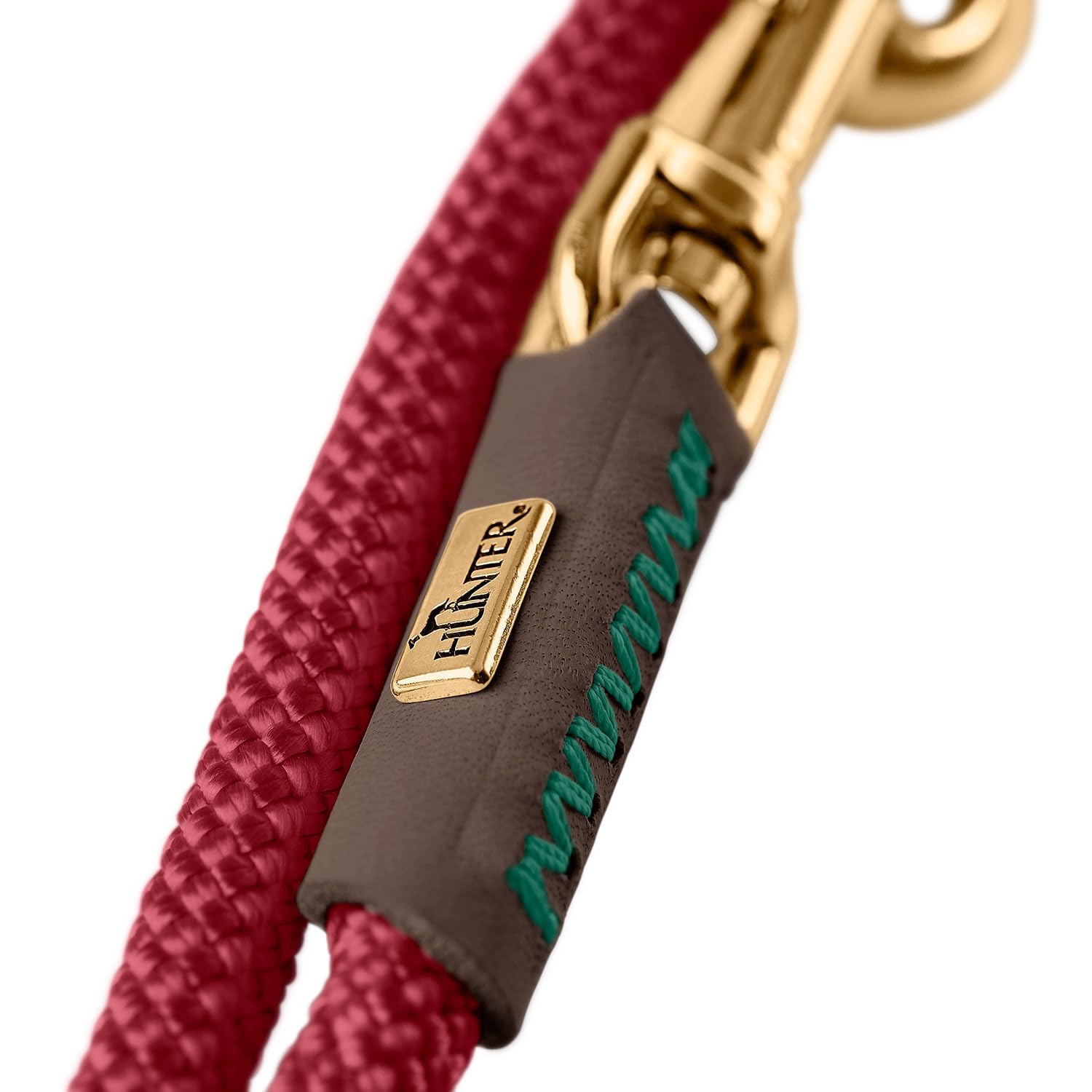 HUNTER Correa Ajustable para Perros Malia, Color: Rojo Vino y marrón Oscuro, Cuerda Flexible y Piel Resistente, Ajustable en 3 Posiciones, Ligera, Resistente, Aspecto Moderno, Fabricado en Alemania