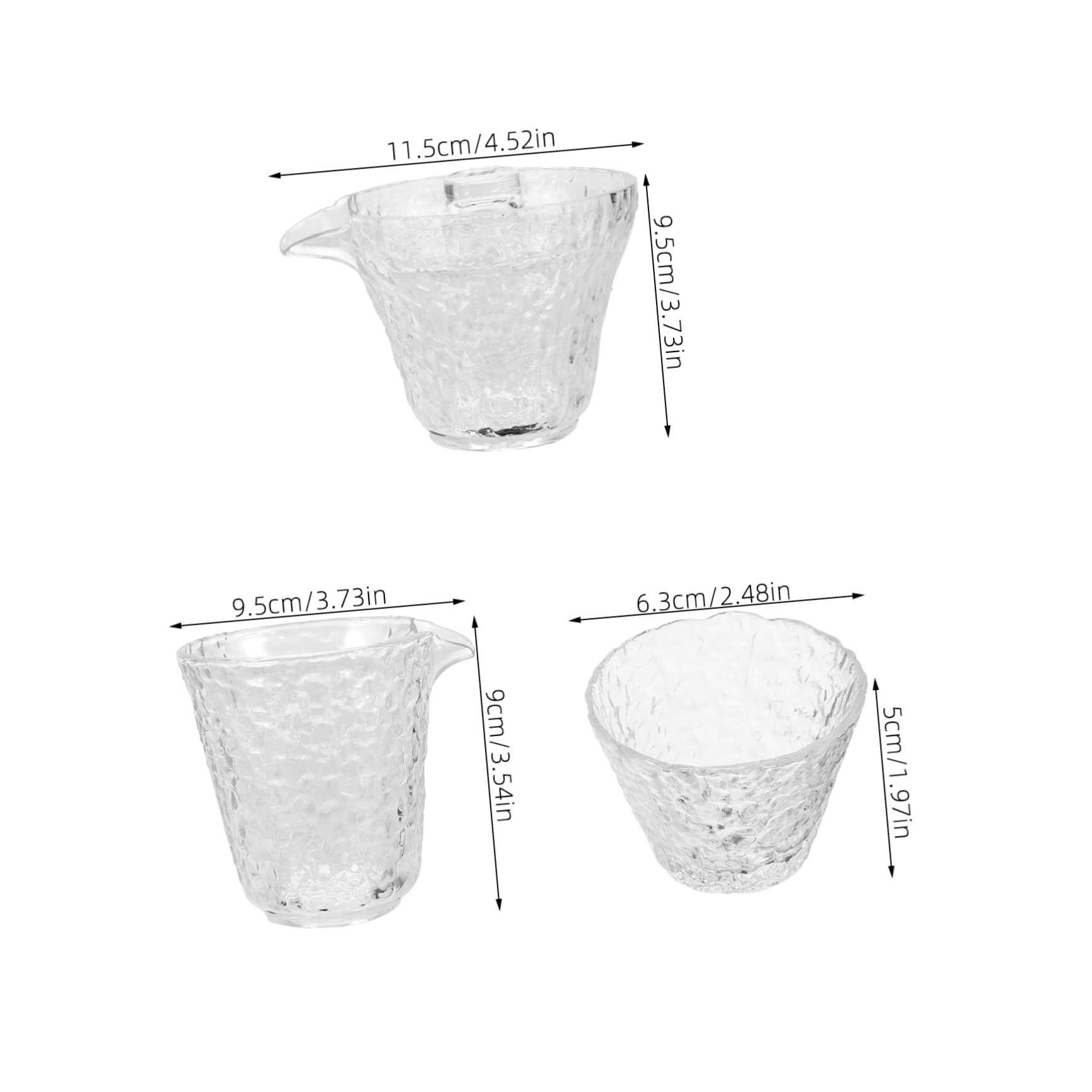 BESTYASH Glas Teegeschirr Satz Hitzebeständig mit Teezubereitung für Tee und Kaffee Kleine Teetassen Zubehör Chinesisches Teeservice Transparent Langlebig