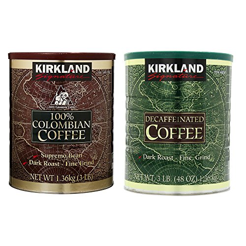Kirkland Signature 100% Colombian Coffee & Dark Roast Fine Grind Decaf Arabica Coffee Bundle - 3 LB Colombian + 48 Oz Decaf Arabica image 2