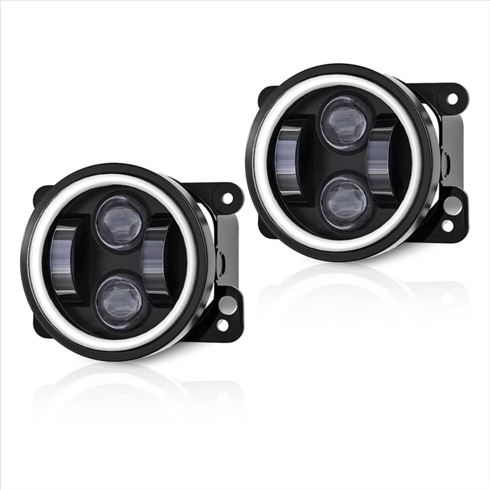Dla Jeep Dla Wrangler Dla nielimitowany Dla JK 4 drzwi 2007~2015 4-calowe Angel Eyes LED Światła przeciwmgielne Przednie światło przeciwmgielne samochodu Wymiana lampy samochodowej DRL Jazdy Lampa