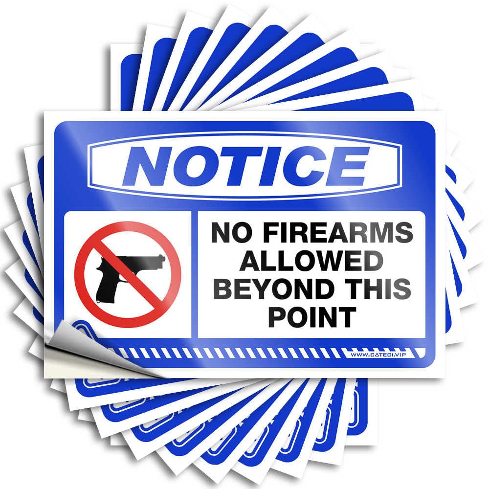 Fzfn Colour Bathroom Stuff, Sticker Fishing Garage Notice No Firearms Allowed Beyond This Point | Cheap Waterproof Vinyl Stickers(12X18cm)