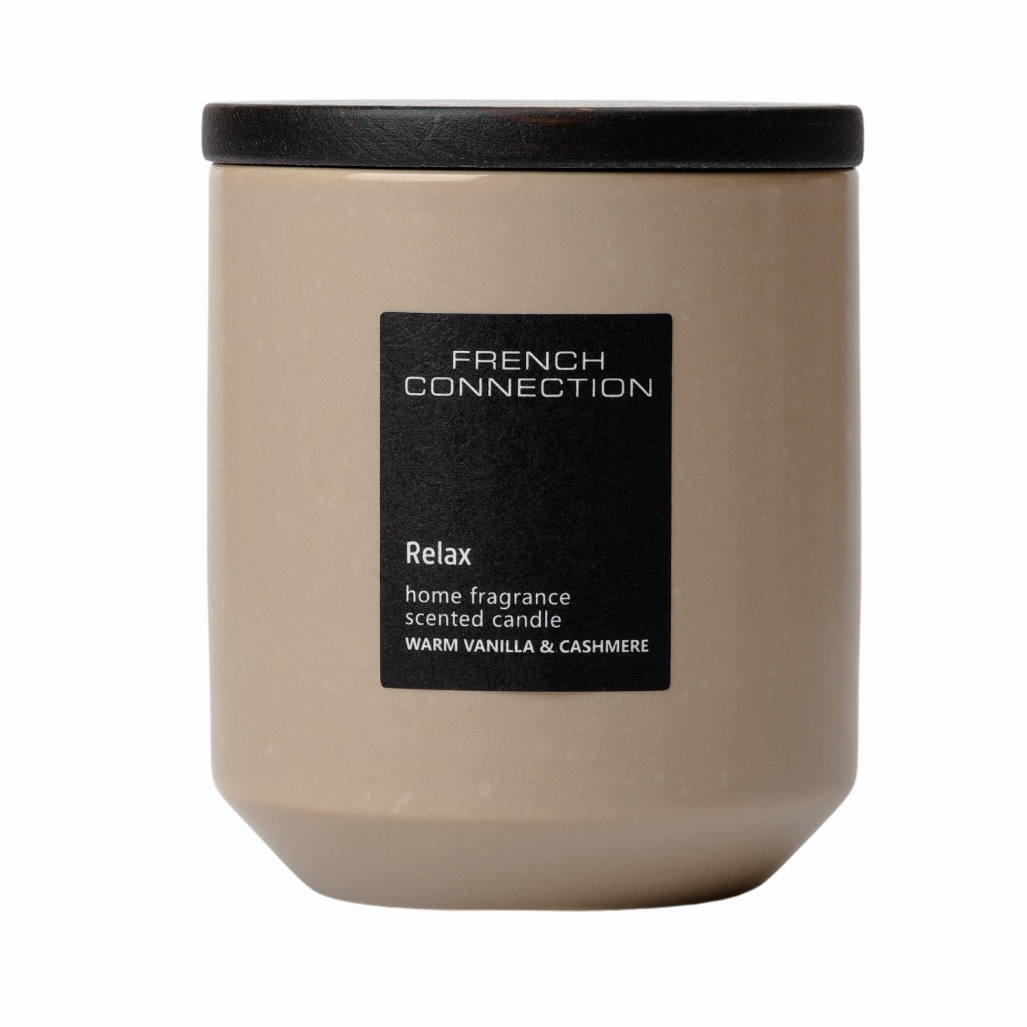 French Connection Relax Warm Vanilla and Cashmere Scented Candle Stone Design