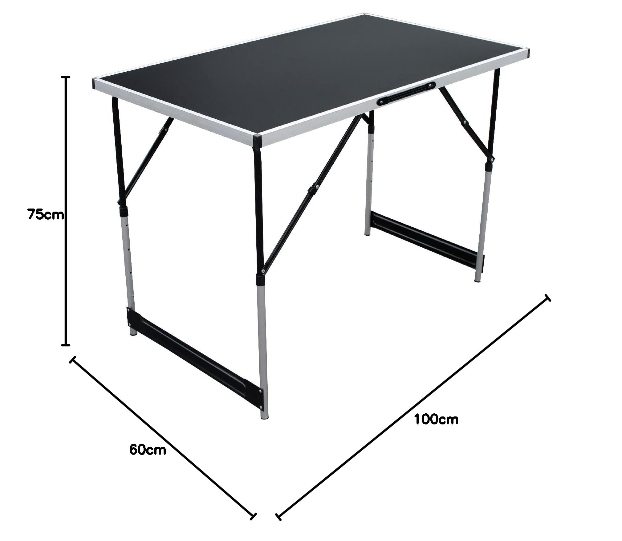 Mojawo, tavolo da campeggio pieghevole in alluminio misura XXL, tavolo da giardino universale, tavolo da viaggio regolabile in altezza da 100 x 60 x 75/80/85/90 cm