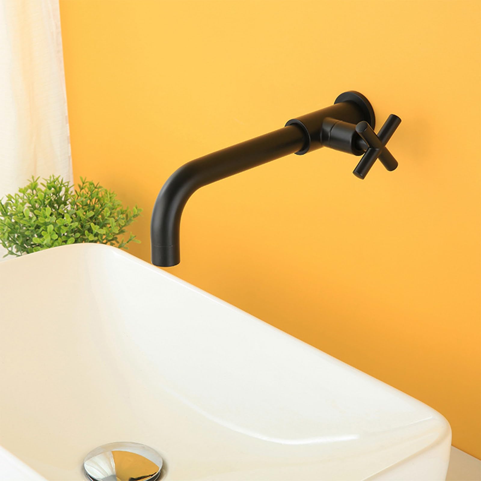 Alargar Montado en La Pared Grifo de Fregona Latóngrifo Fregadero Fregona Grifo La Manija Cruzada Controla el Agua Fría Fregona Piscina Grifo Apto para Fregar Piscinas
