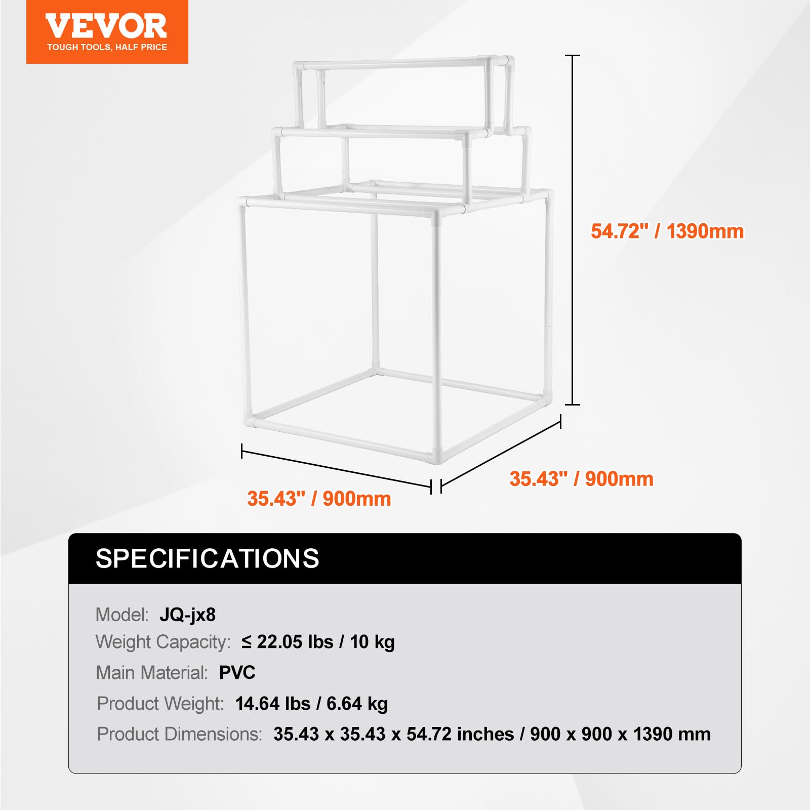 VEVOR Porte-serviettes, 8 barres, support de serviette d'extérieur en PVC, porte-serviettes sur pied de piscine, organisateur de séchage de couettes, pour bord de la piscine, salle de bain, spa, blanc