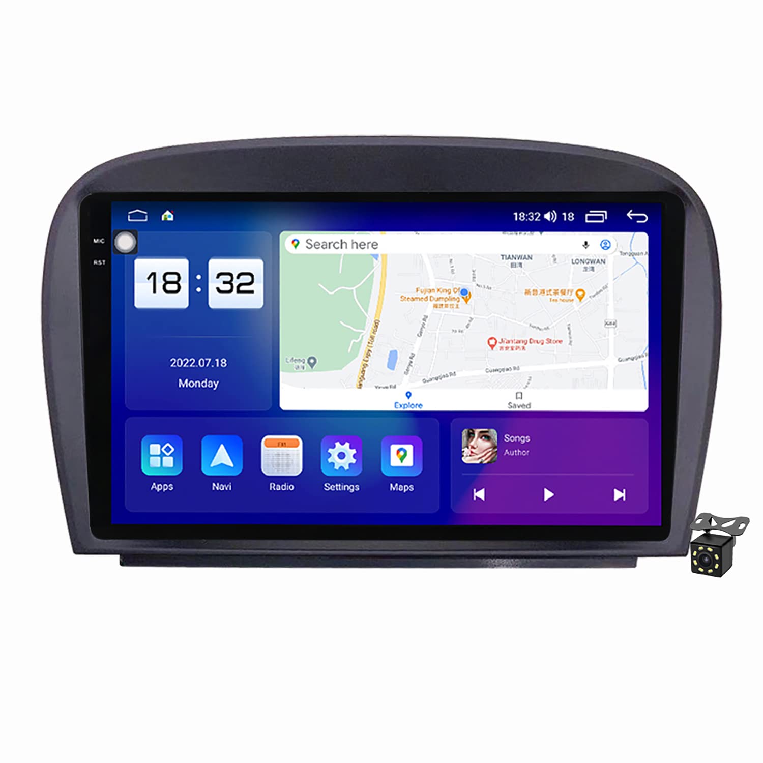 Android 12 Car Radio Stereo for Mercedes Benz SL R230 SL350 SL500 SL55 SL600 SL65 2001-2007, 2K Screen Autoradio with GPS Navigation/WiFi 4G Carplay BT5.1 DSP FM SWC