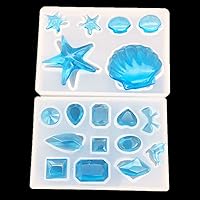 Vista 5 de Molde de silicona de concha de estrella de mar de delfín de diamante, para dulces, chocolate, pastel, magdalenas, decoración, arcilla de resina