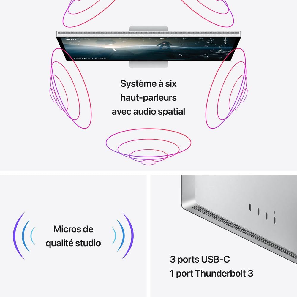 Apple Studio Display - Verre Nano‑texturé - Support à Inclinaison réglable ​​​​​​​ (2025)