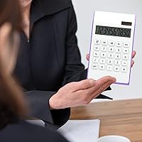 Vista 5 de Calculadora morada, suministros y accesorios de oficina UPIHO Purple, calculadora básica de batería solar de 10 dígitos, calculadoras de escritorio