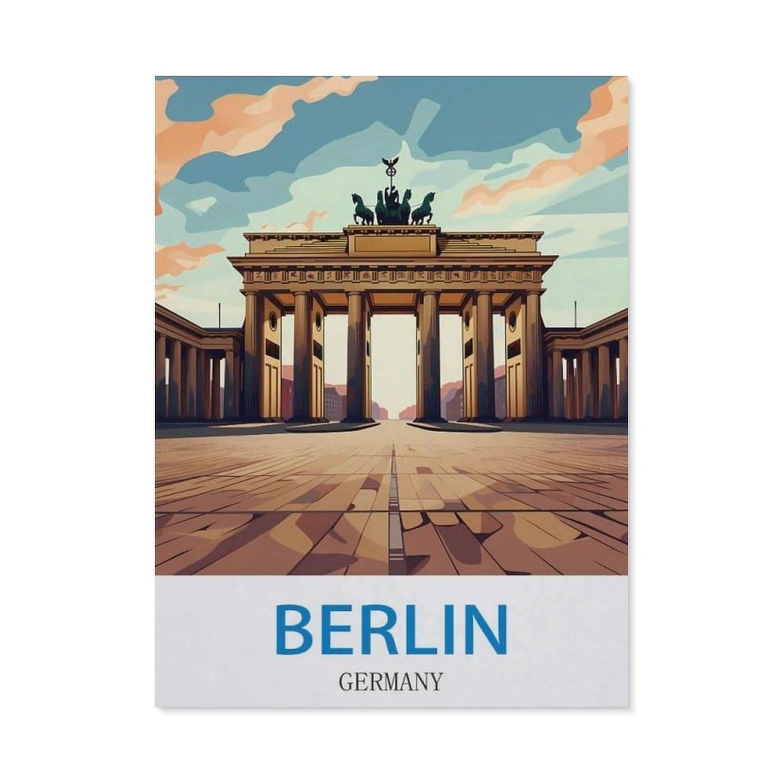 BEAYODKP 5D DIY Diamond Painting Kit，Berlin Germany，Crystal Mosaic Full Drill Round Diamond Painting Embroidery Accessories（50 x 60 cm/19.68 x 23.62 inches）-CL31
