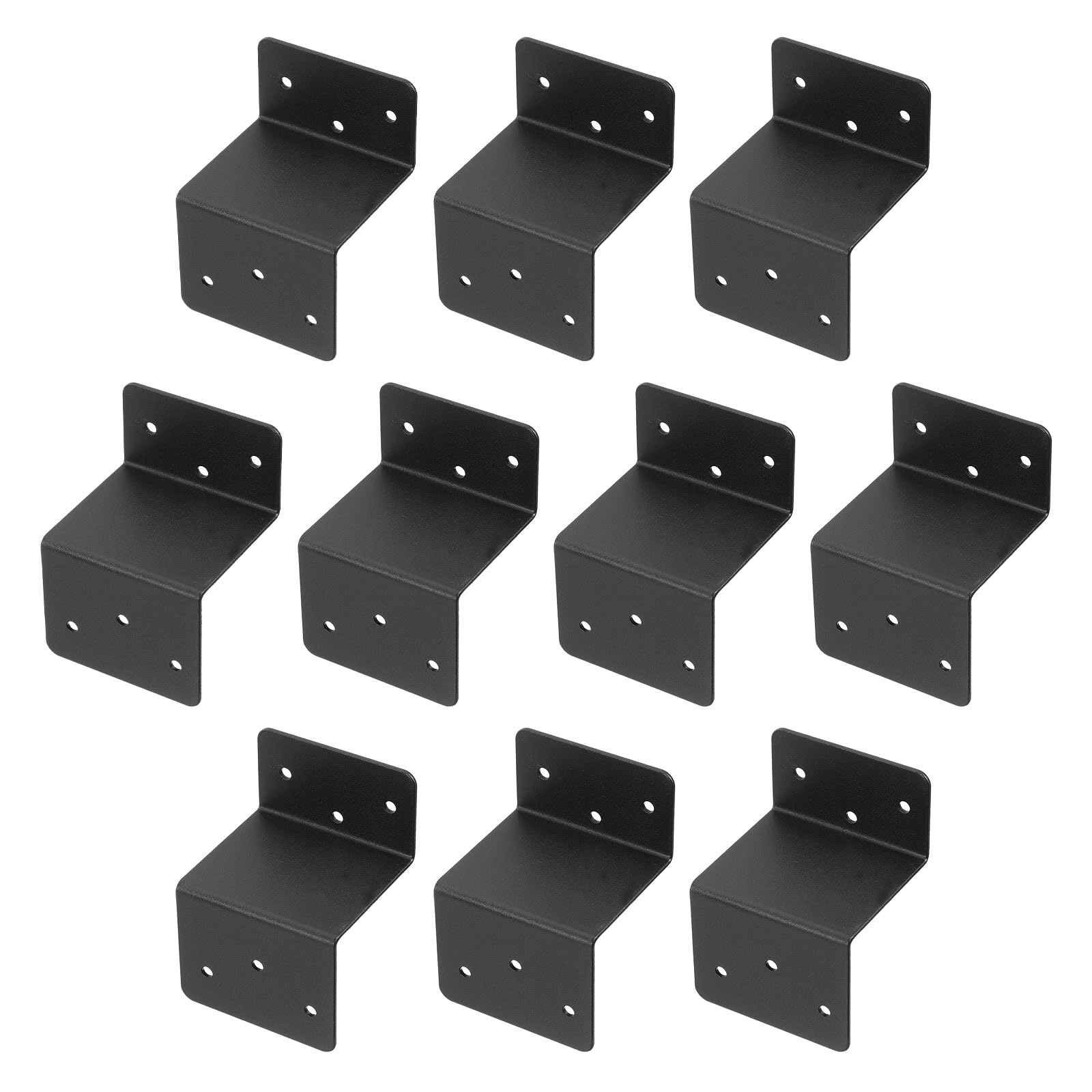 QUARKZMAN 10pz Staffe a Z, Profilo a Doppio Angolo in Ferro, Staffa Angolare, Connettore per Legname per Mobili da Scaffale, Gazebo, 3.2"x2.36"x2", Nero