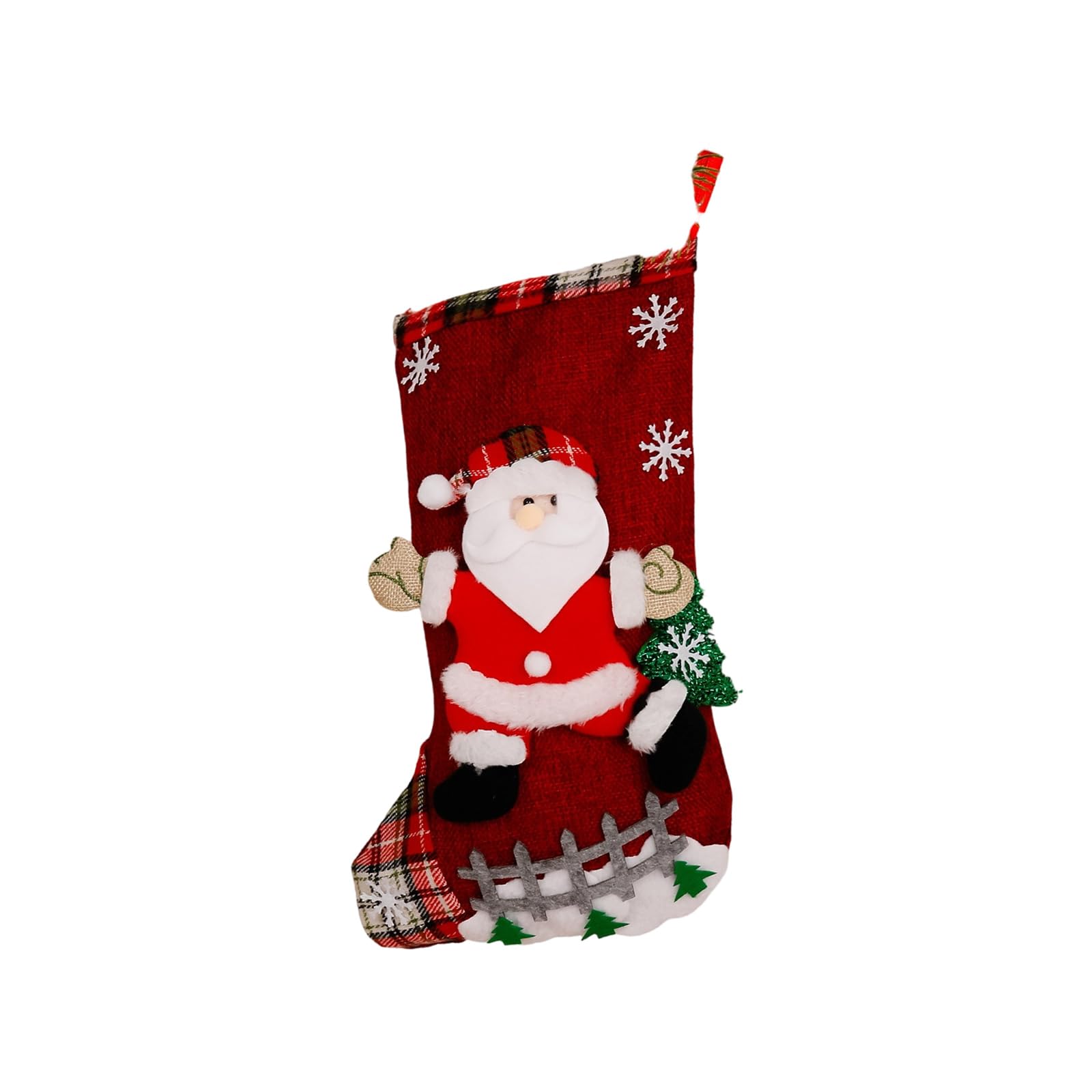 Buxuaaaa Pleased Santa Snowman Design Bags Efficient Foldable Storage Christmas Tree Ornament Family Celebration Christmas Stocking Gift Bag