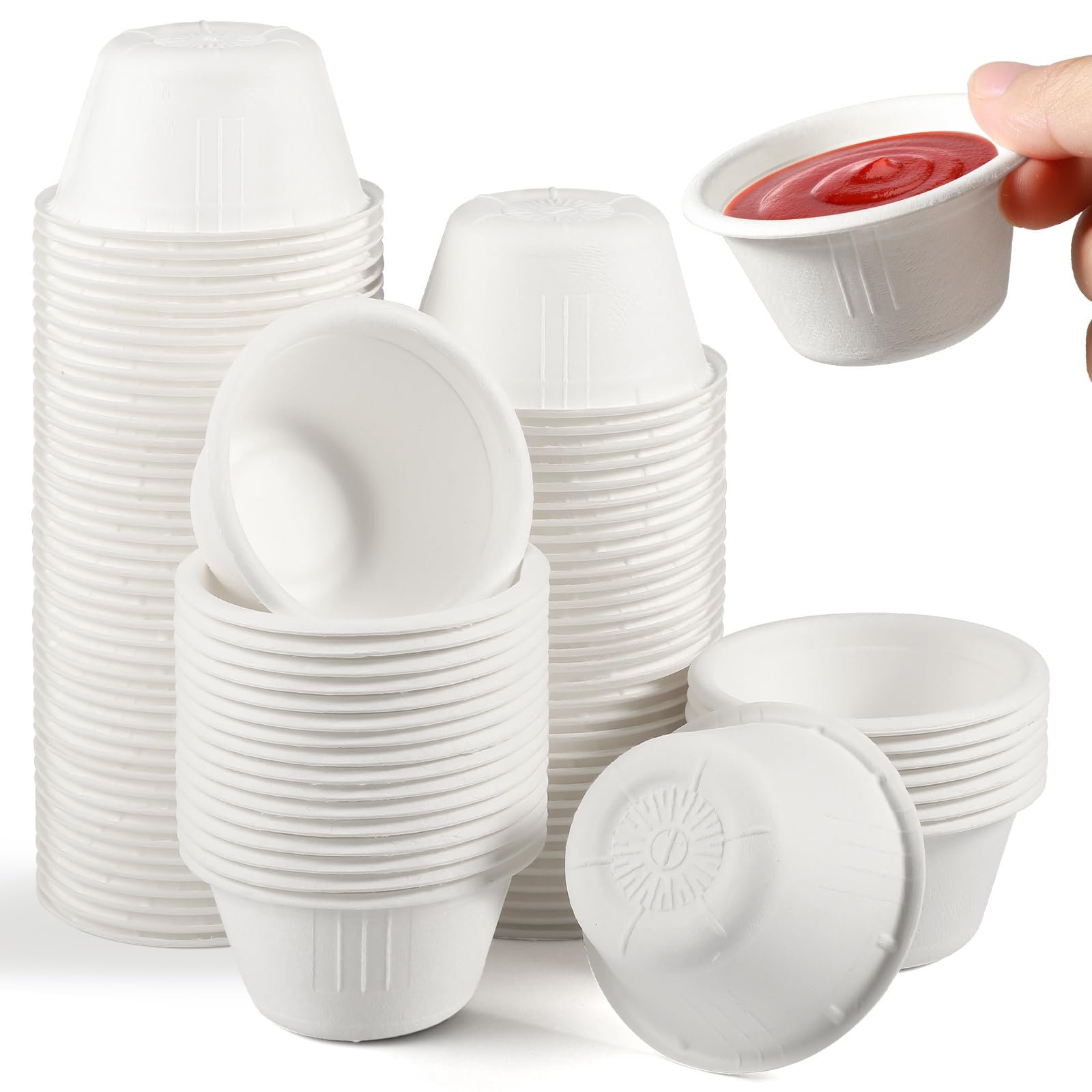 OasisSN Compostable Souffle Cups, 2 oz, Disposable