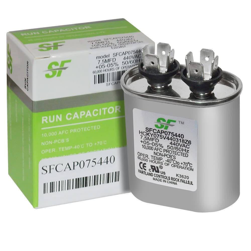 鮪 York Single Run Capacitor, 15Mfd,370V,Oval: Amazon.com