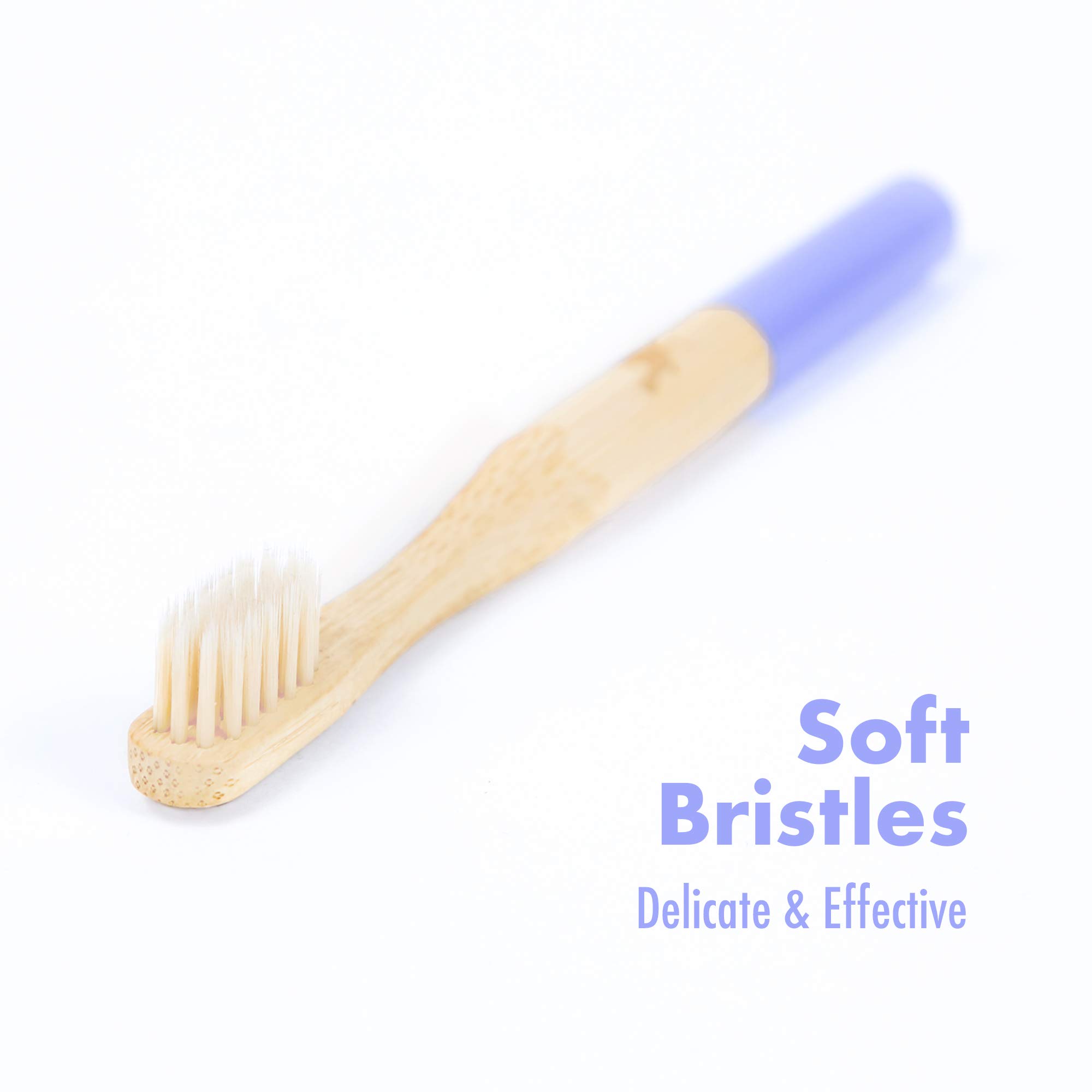 Cepillo de dientes de bambú para niños con cerdas suaves, juego de 4 cepillos de dientes ecológicos, sin BPA