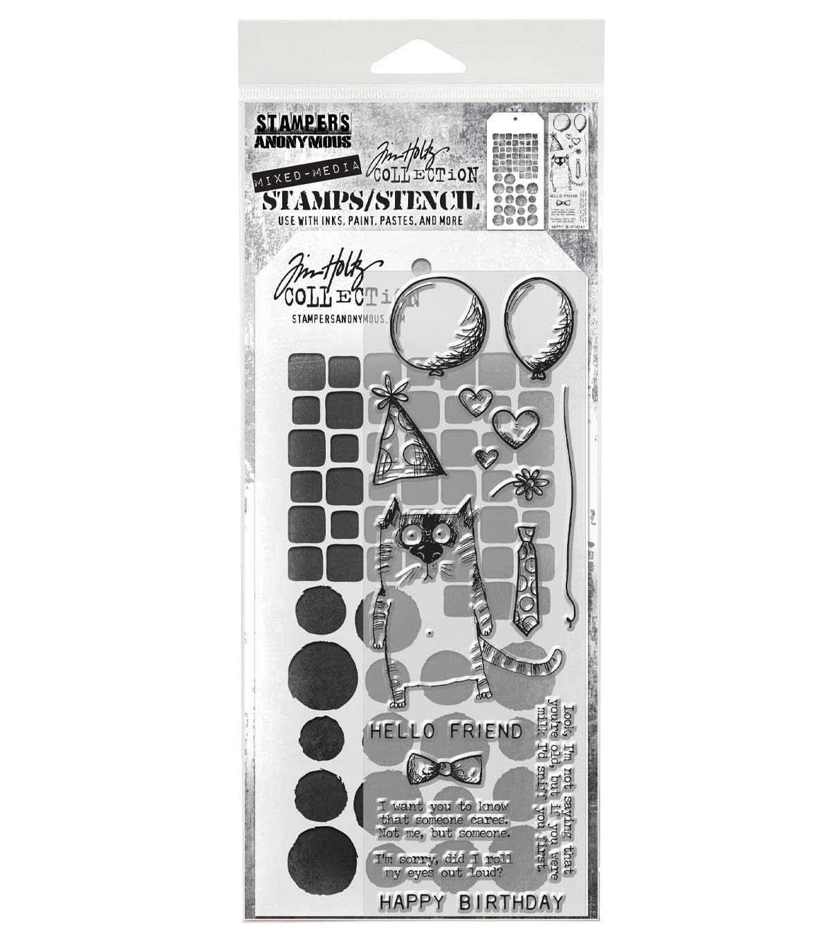 Tim Holtz Mixed Media Stamps & Stencil - THMM109