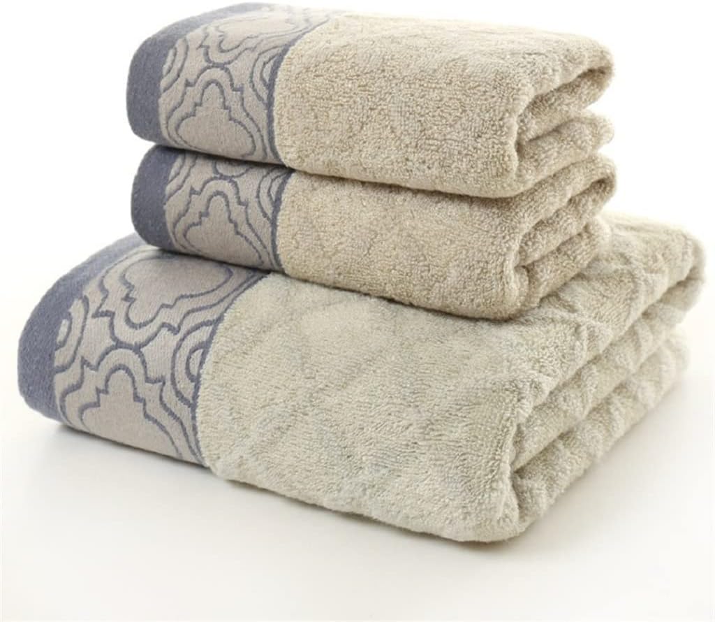 Fiber Three-Piece Towel Bath Towel Set Soft Strong Diamond-Shaped Towel Home Hotel Bathroom(Black)