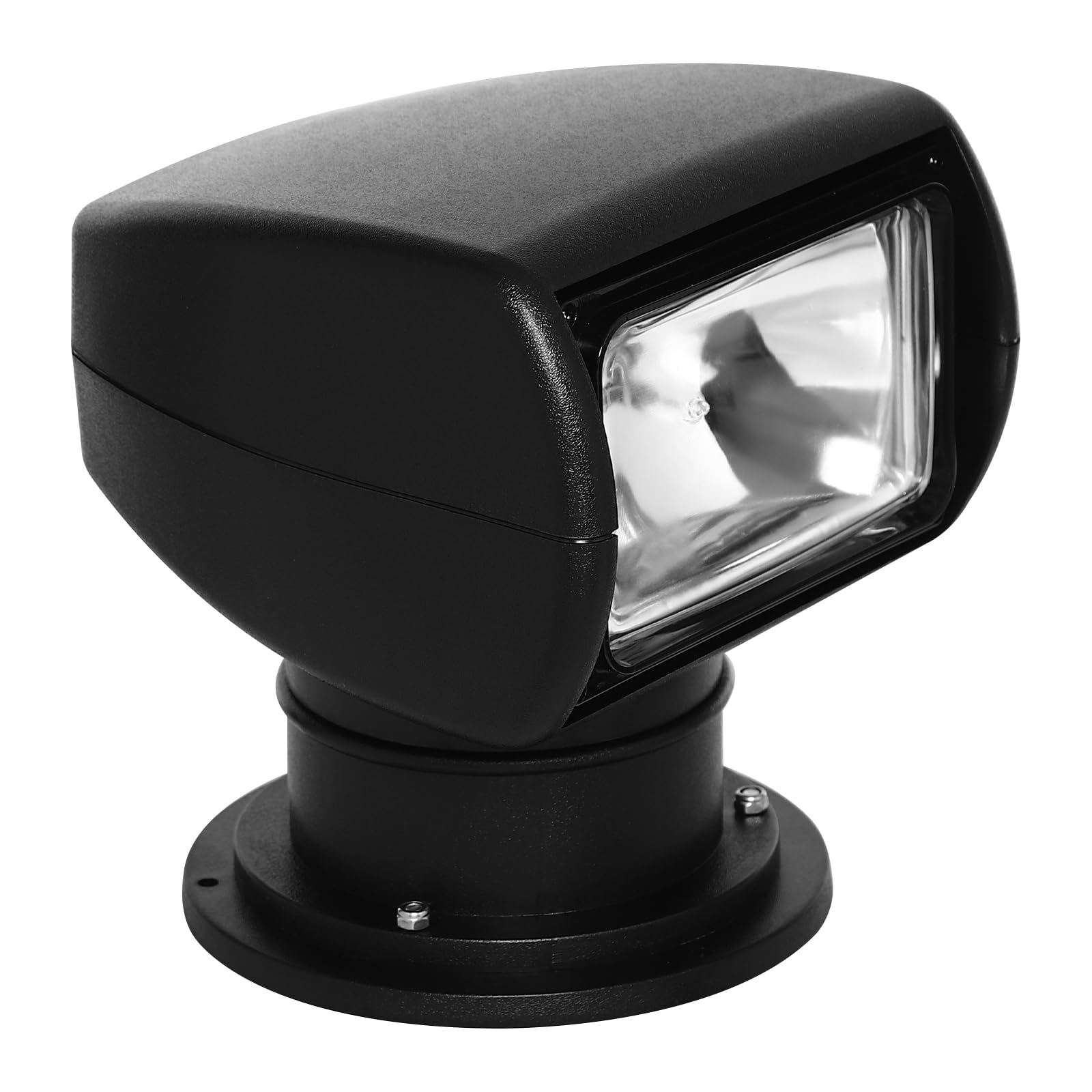 Marine Boot - Faro di ricerca 100 W, 12 V, telecomando, luce di ricerca sinistra destra, rotazione 355° con telecomando, luce di ricerca portatile per navi notturne, pattuglia marittima (nero)