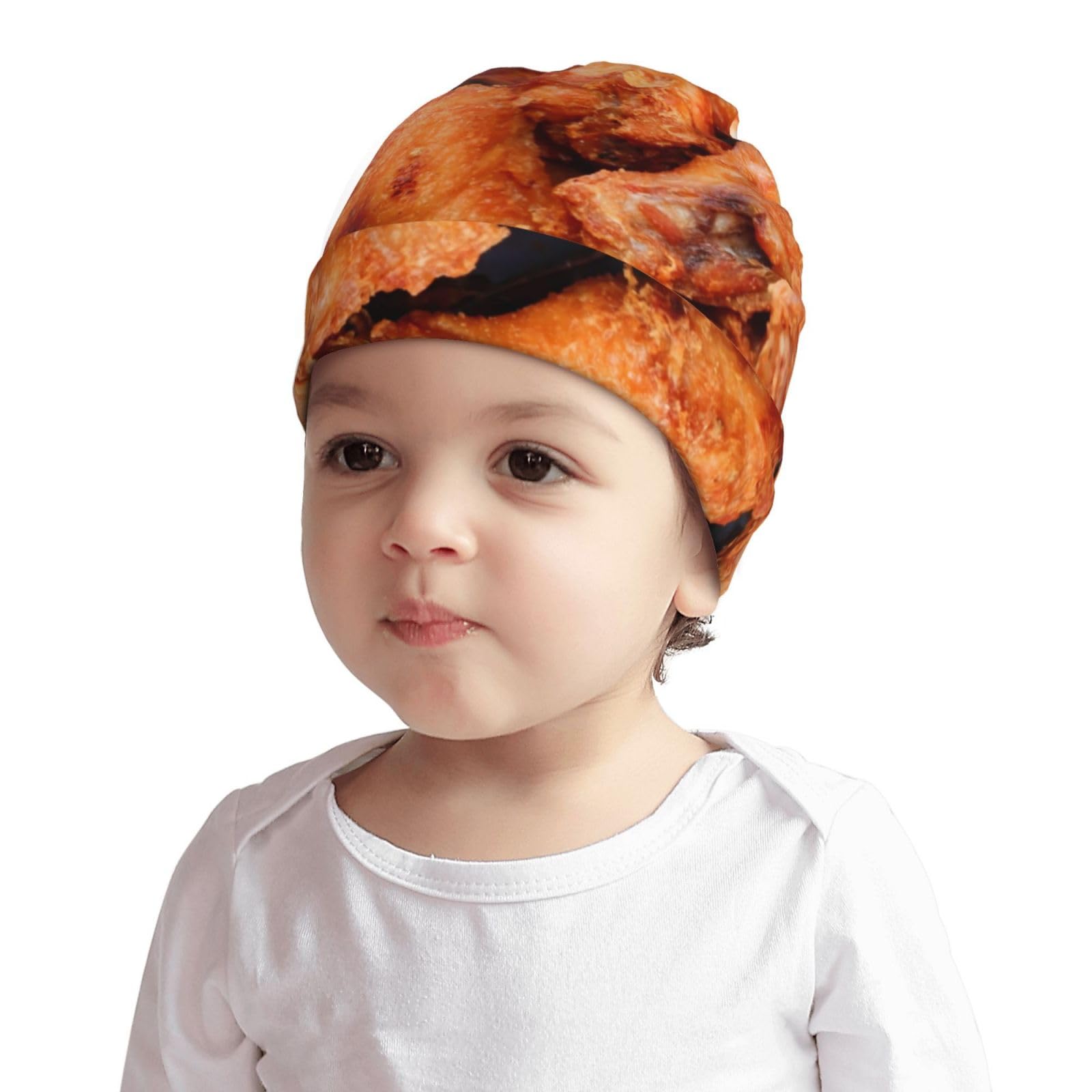 Rqzwdq Beer and Fried Chicken Legs Kids Beanie Hats Warm Knit Beanie Cap Skull Caps Gifts Decor for Boys Girls White