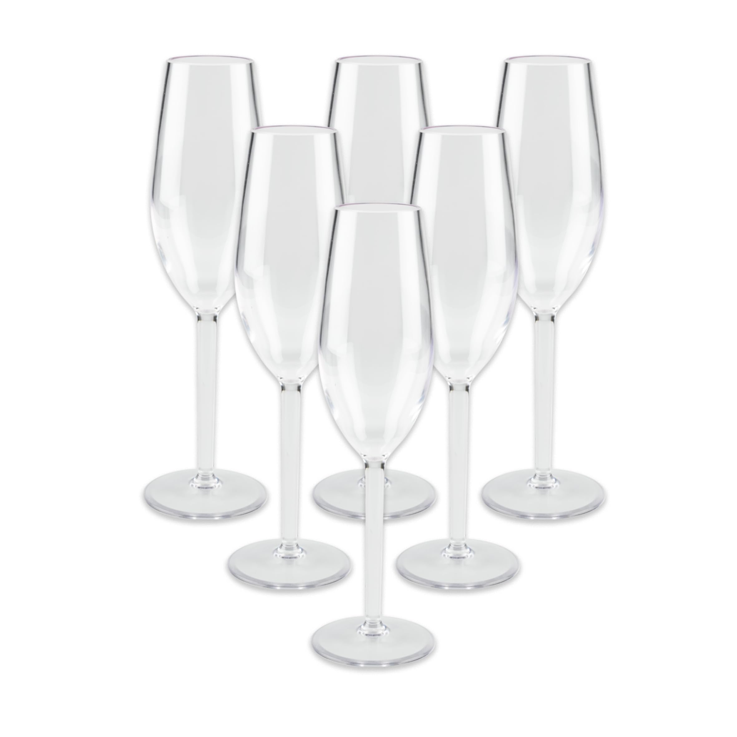 ABENA Gastro Reusable Champagne Glasses, 220ml, Pack of 6, Clear Shatterproof Cups, Dishwasher & Freezer Safe Tumblers, Everyday Use, Restaurants, Bars, Festivals & Outdoor Dining