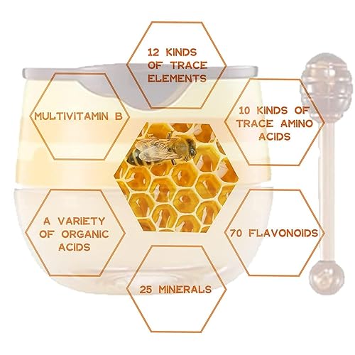 Miniatura 4 de Bálsamo labial de bálsamo de miel, máscaras labiales para labios secos y agrietados con cepillo, exfoliante labial e hidratante, reduce las líneas