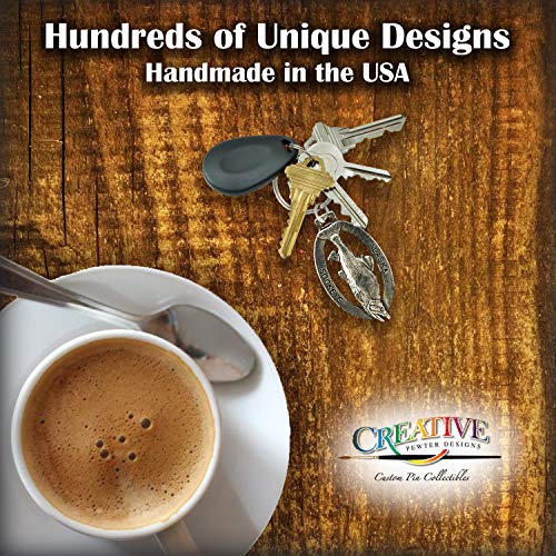 Alaska Sockeye Salmon Keychain, A604KC, 2”, Pewter, Metal, Souvenir, 100% Handmade in The USA, Alaskan Fishing Keychain, Key Chain, Key Ring, Key Fob, Gift, 20+ Alaskan Designs Available4