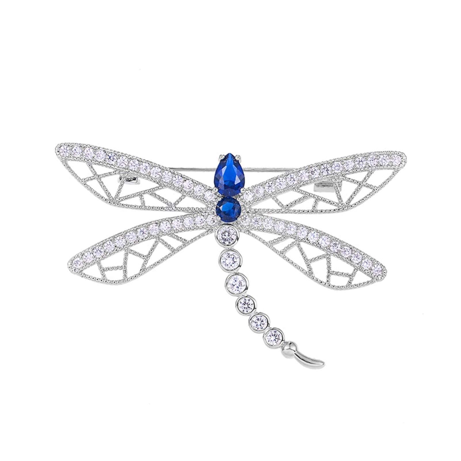 WXKAGF Brosche mit Zirkonia-Kristallen, Libellen-Brosche für Damen