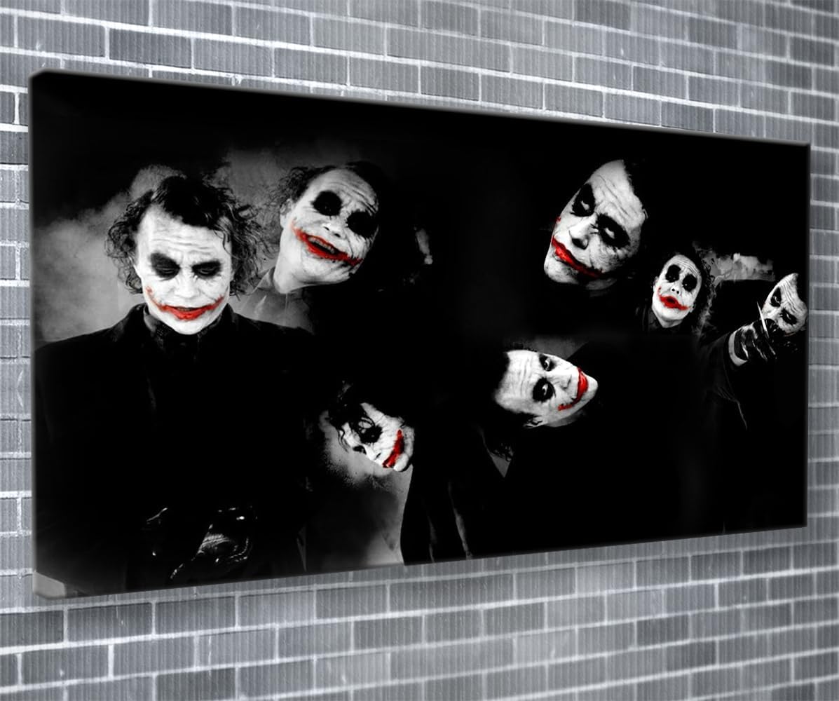 Batman Joker Heath Ledger Panoramic Canvas Print XXL Picture 50 inch x 20 inch Over 4 foot wide x 1.5 foot high Ready to Hang Stunning Quality