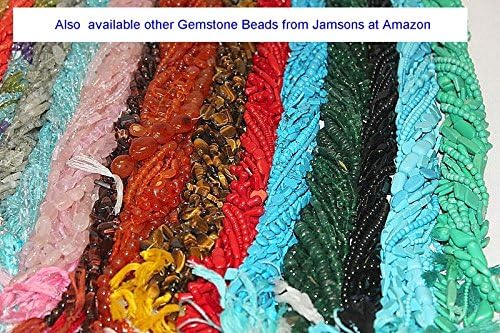 Jamsons Beads 10 Strands Per Pack - India Gemstone - Hand Crafted Genuine Stone Beads - Blue Topaz - 14-15" Long Strands - Assorted Shapes & Sizes - Total 10 Strands Per Pack