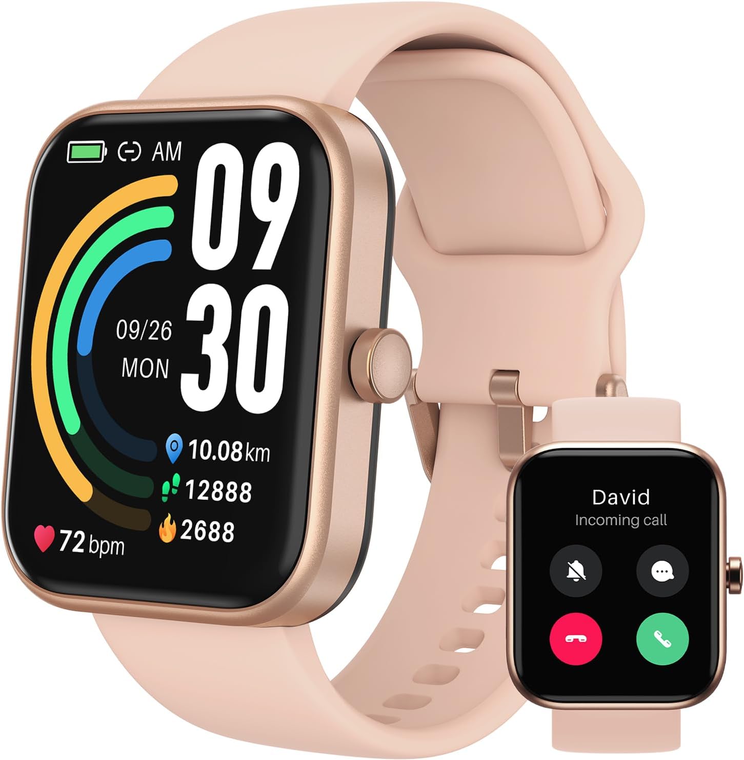 S3 Smart Watch (Answer/Make Call) Bluetooth Fitness Tracker with Heart Rate, Blood Oxygen Monitor, Sleep Monitor IP68 Waterproof 1.83-inch HD Color for Men Women Compatible iPhone & Android