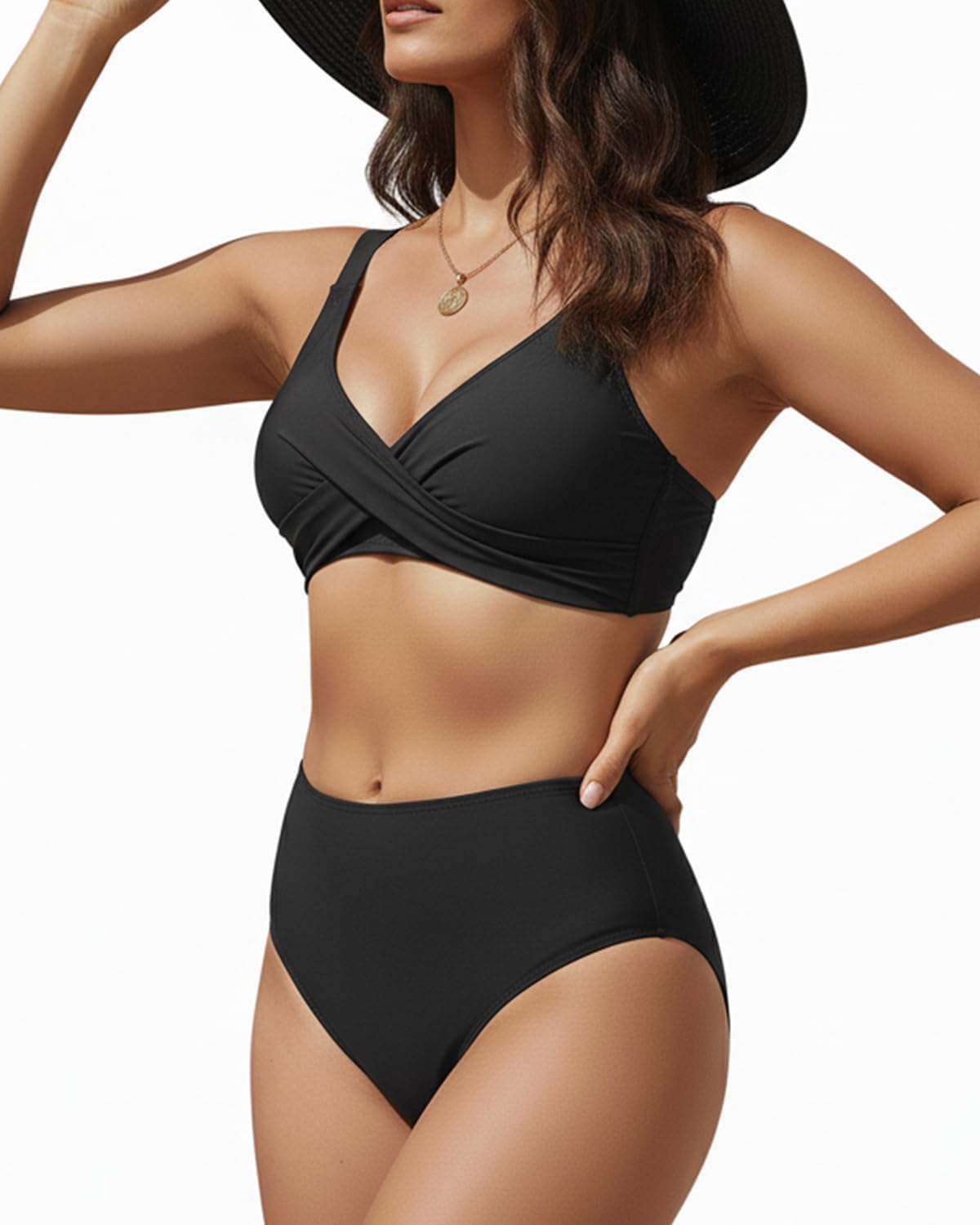 Aqua Eve Women's High Waisted Bikini Set Two Piece Tummy Control Swimsuits High Cut Bathing Suits 2025 - Image 4