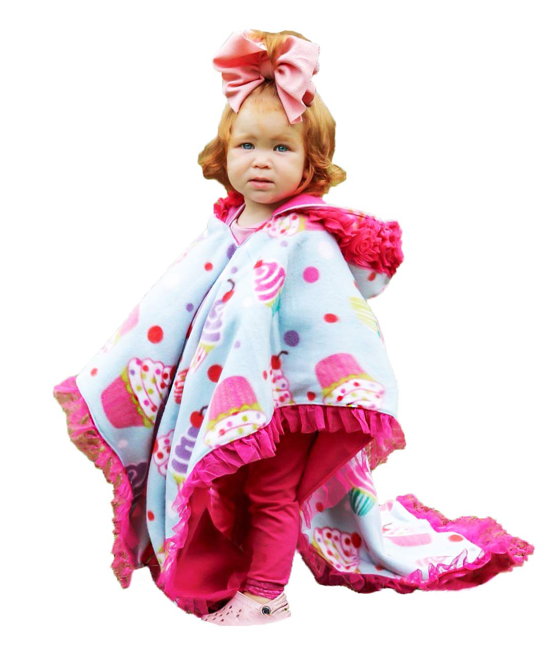 birdyboutique.com Cupcake Car Seat Poncho for Girls Toddlers Infants Traveling Cover Reversible Warm Blanket Safe Use OVER Seat Belts