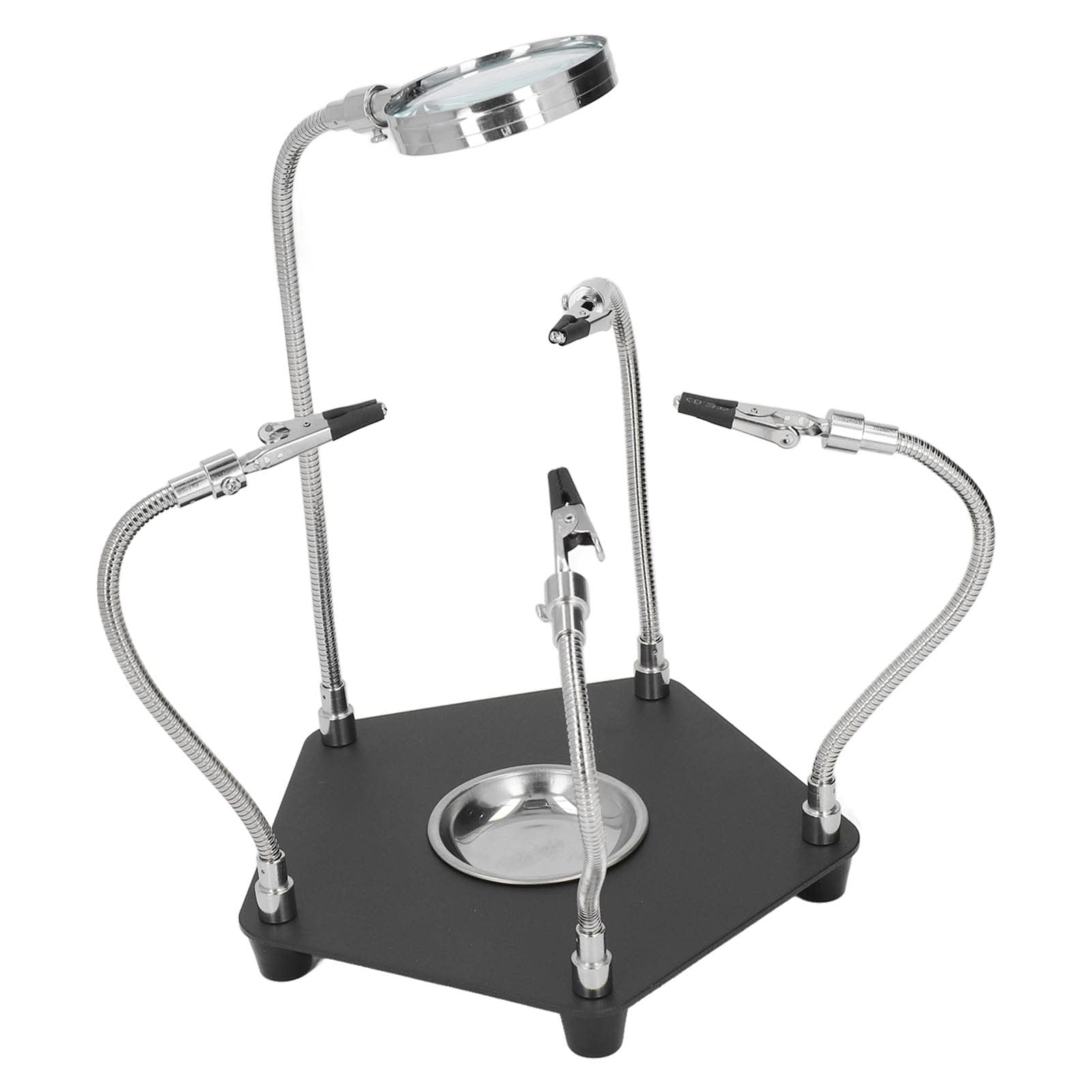Soldering Holder High Light Transmittance Universal Arm PCB 3 Times Magnification HD Soldering Magnifier Tool for Machining