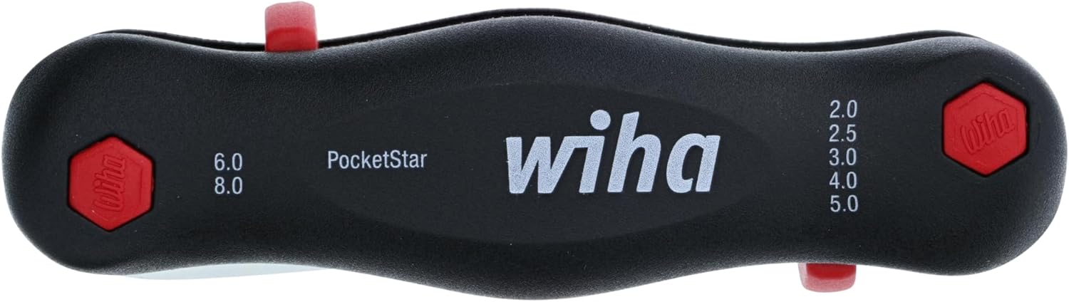 Wiha 35195 Metric Pocket Star Fold Up Key Set with Large Ergo Handle , 7-Piece