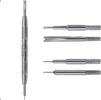 Bergeon Spring Bar Tool - Bundled with Extra Attachments to make 6767F, 6767S and 6767SF Watch Pin Removal Tools for Watch Strap Spring Bar and Pin Removing. 6767