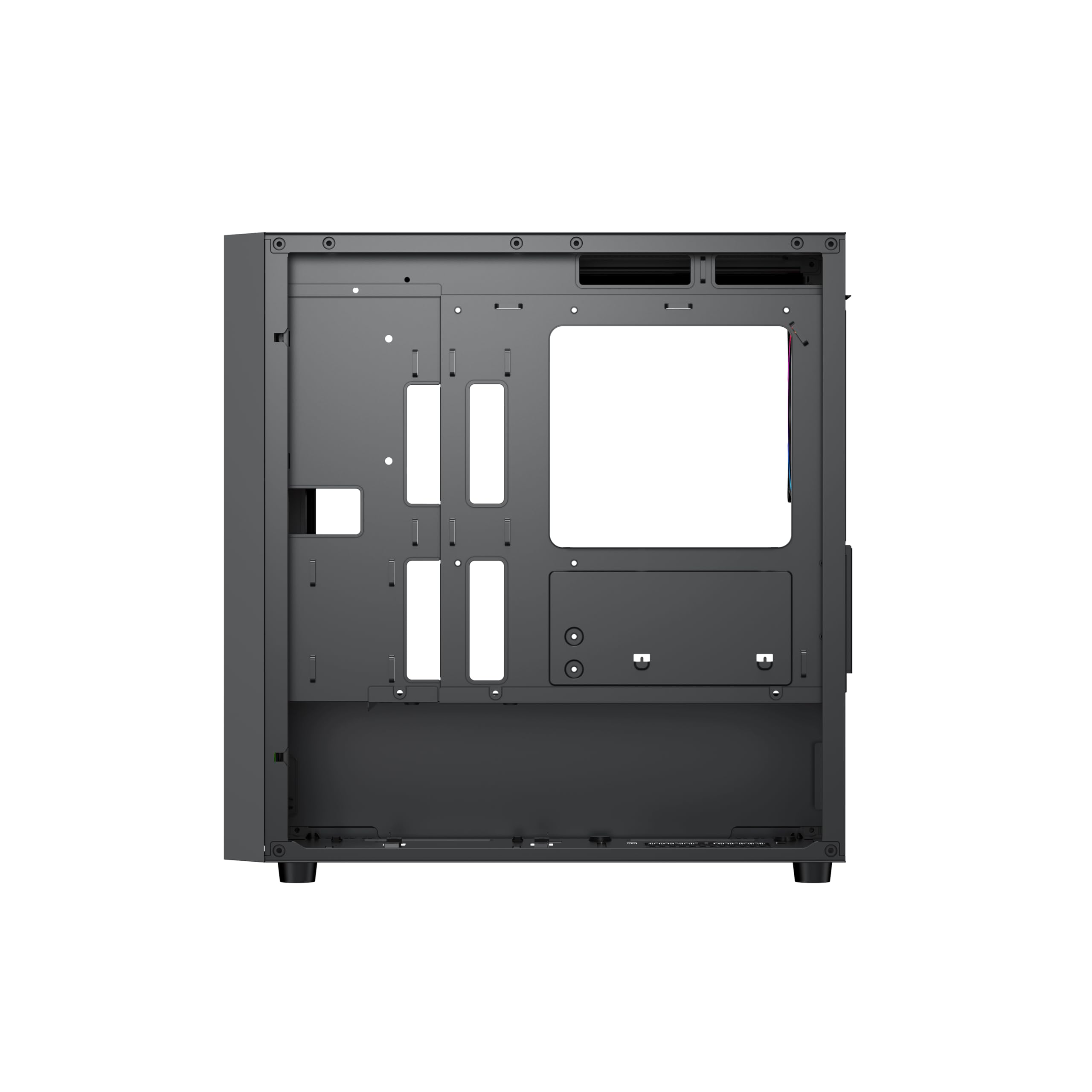 Vida Lucid ARGB Boîtier de Jeu avec vitre Avant et latérale, Micro ATX, 4 Ventilateurs ARGB Infinity Noir