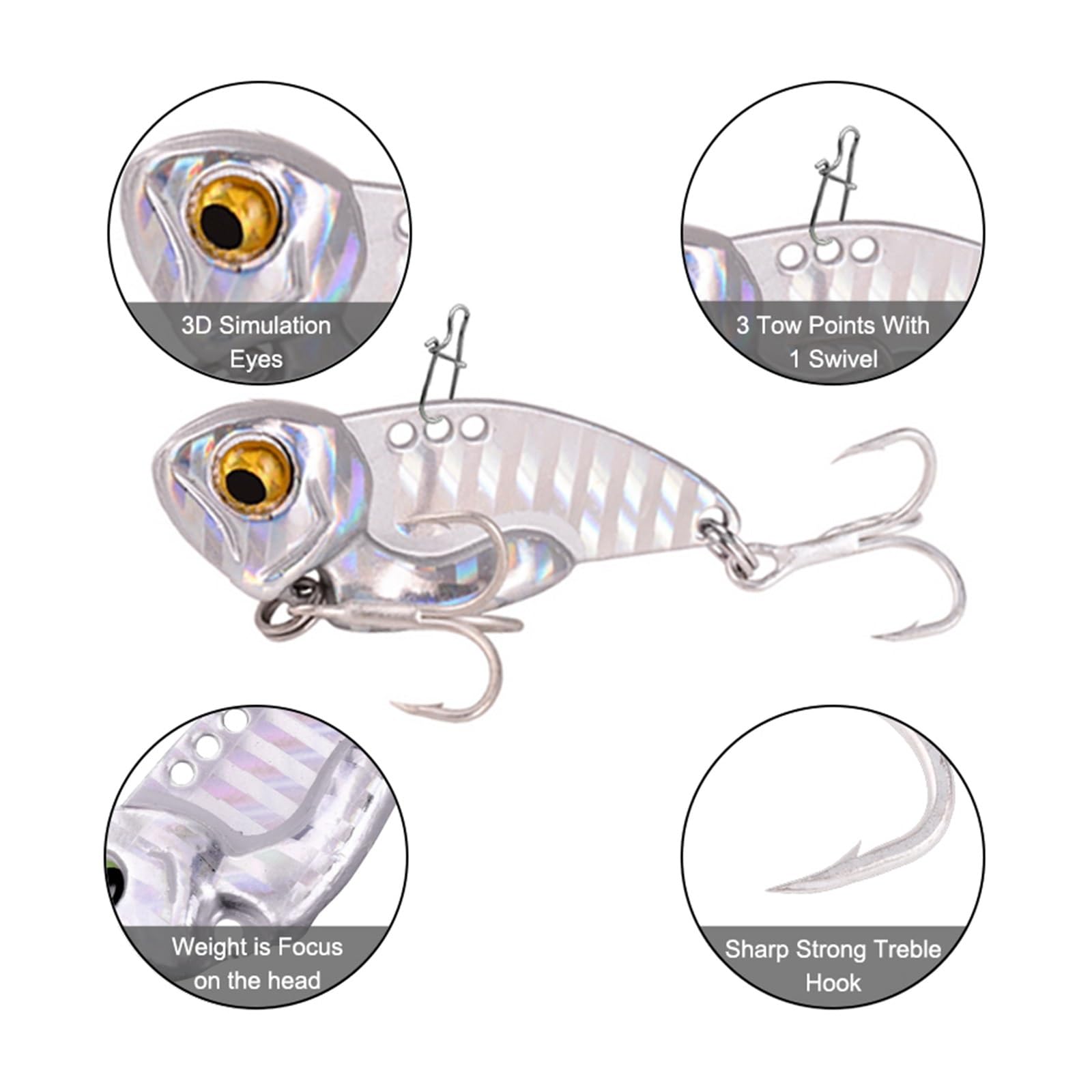 XILILHC 5 Sztuk/pudło Spinner Fishing Lure 10g/14g/23g Long Casting Drop Shot Bait VIB VIBRATION Sztuczna Przynęta Obrotowe Przynęty Wędkarskie Na Szczupaka