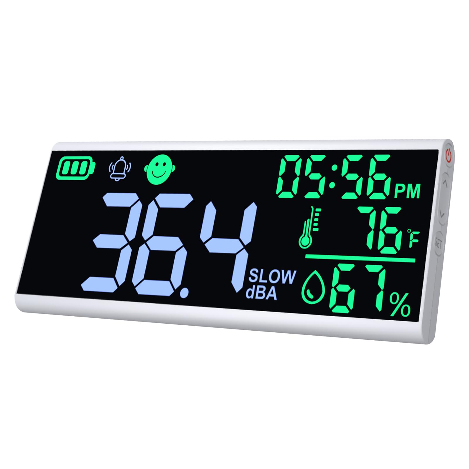 Misuratore Di Decibel Misuratore Di Decibel Sonoro Da 13’’ Misuratore Di Livello Sonoro Da Parete E Da Tavolo Misuratore Di Rumore A Led Di Grandi Dimensioni Visualizza Decibel Tempo Temperatura