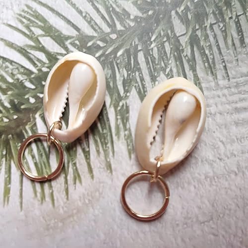 Miniatura 6 de Honkenda Paquete de 10 pinzas para el cabello para niñas y mujeres, colgante de concha de mar, elegante cola de caballo, anillos trenzados para el