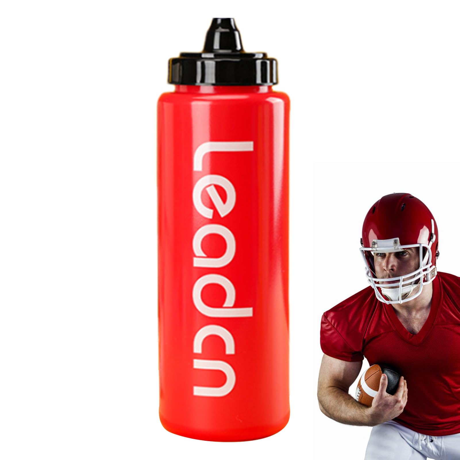 Squeeze Gym Water Bottle 33oz - Leak Proof, Dishwasher Safe, Reusable Sports Bottle For Soccer, PE, Adults & Kids