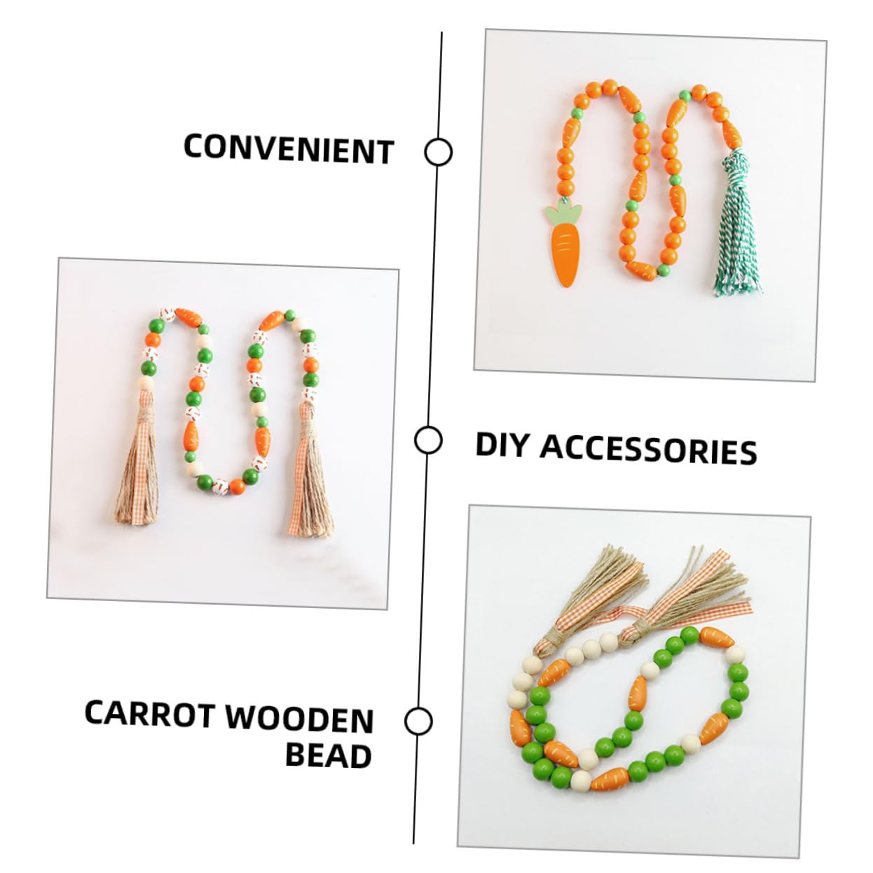 EXCEART 200stücke Karotten Holzperlen Für Schmuck Und Bastelprojekte -thema Vielseitige Holzperlen Für Armbänder Halsketten Und Kreative Handarbeiten