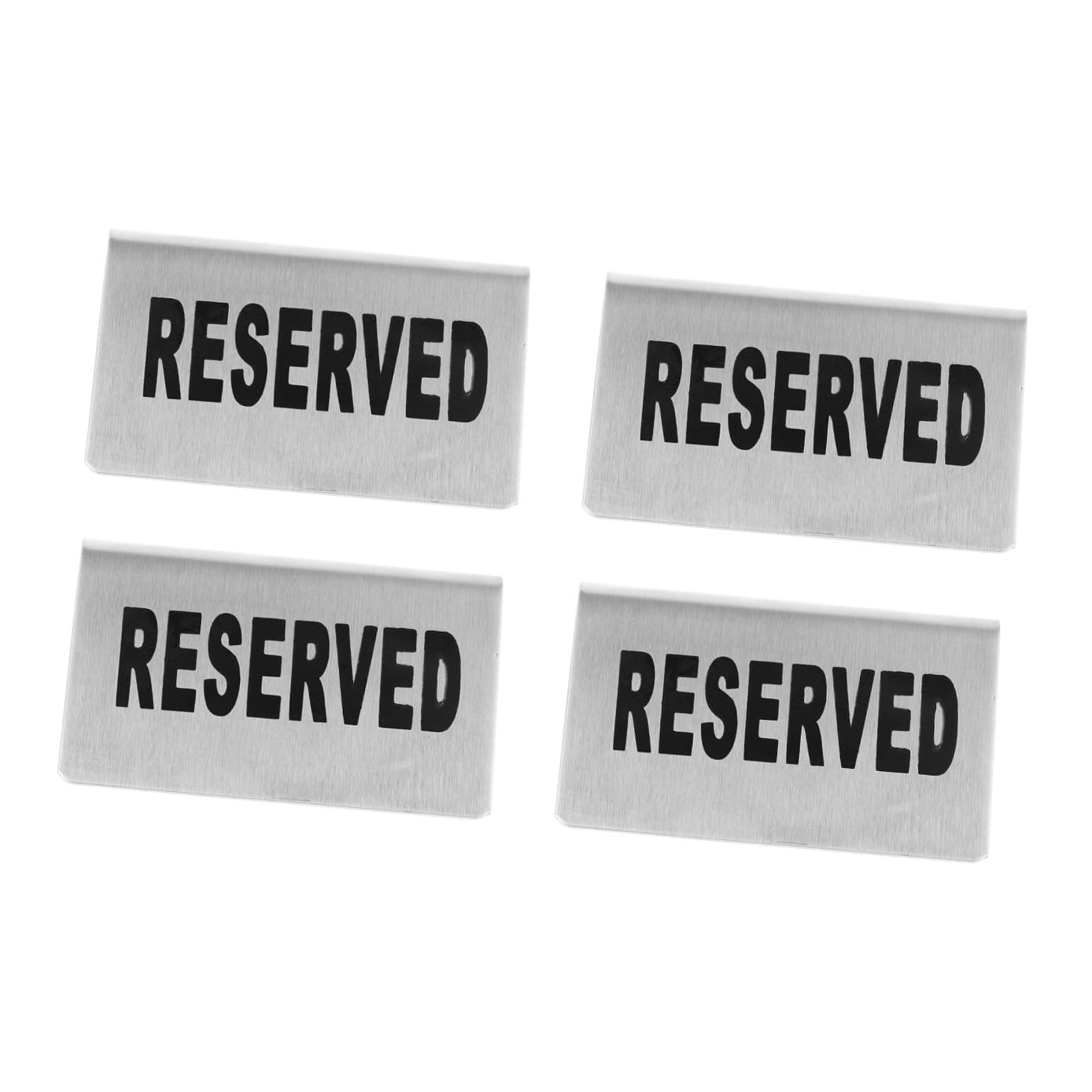 4 Piezas Letreros de Mesa Reservados Inoxidable Doble Cara para Restaurantes y Bodas Tarjetas Reutilizables y Resistentes para Asignación de Asientos