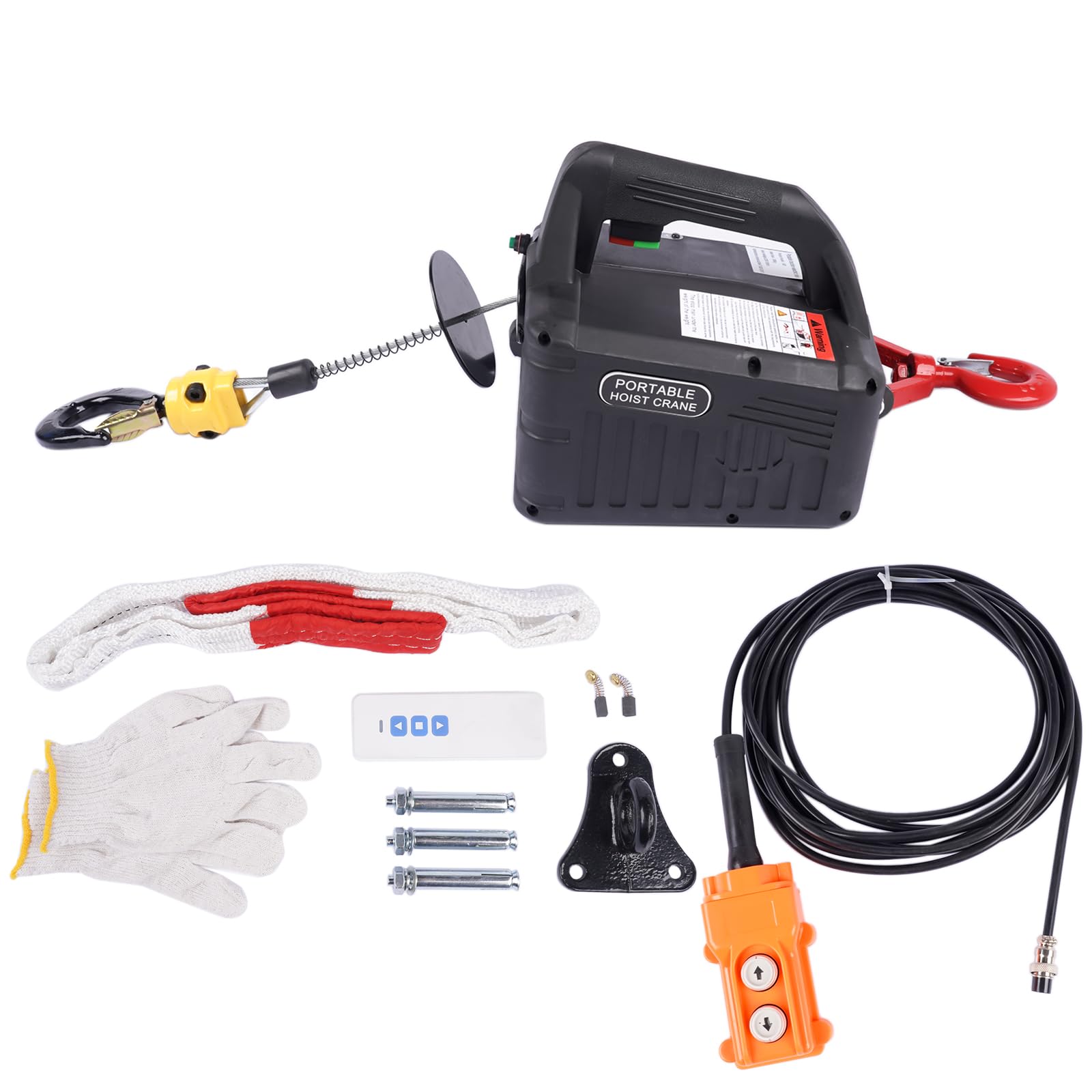3 in 1 Paranco elettrico 1500W 300KG Argano Elettrico Portatile con finecorsa a infrarossi migliorato per Garage Magazzini Costruzione Domestica Hopzty