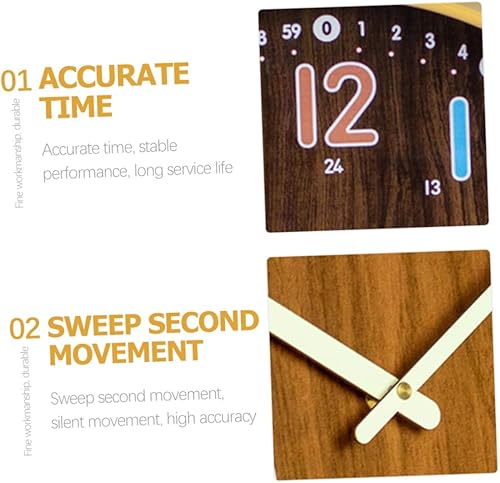 Miniatura 2 de Garneck 3pcs wood grain wall clock Arabic Numerals wall clock delicate clock decor telling non ticking wall clocks office wall clock decorative