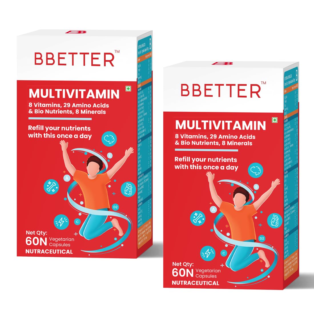 BBETTER Multivitamin Capsules for Men & Women with 12 Vitamins, 8 Minerals, 6 Herbs with High Absorption - 120 Veg Capsules (B09BNY57XD) Amazon Price History, Amazon Price Tracker