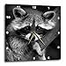 3dRose dpp_173001_3 Baby Raccoon Black and White Digital Image-Wall Clock, 15 by 15-Inch