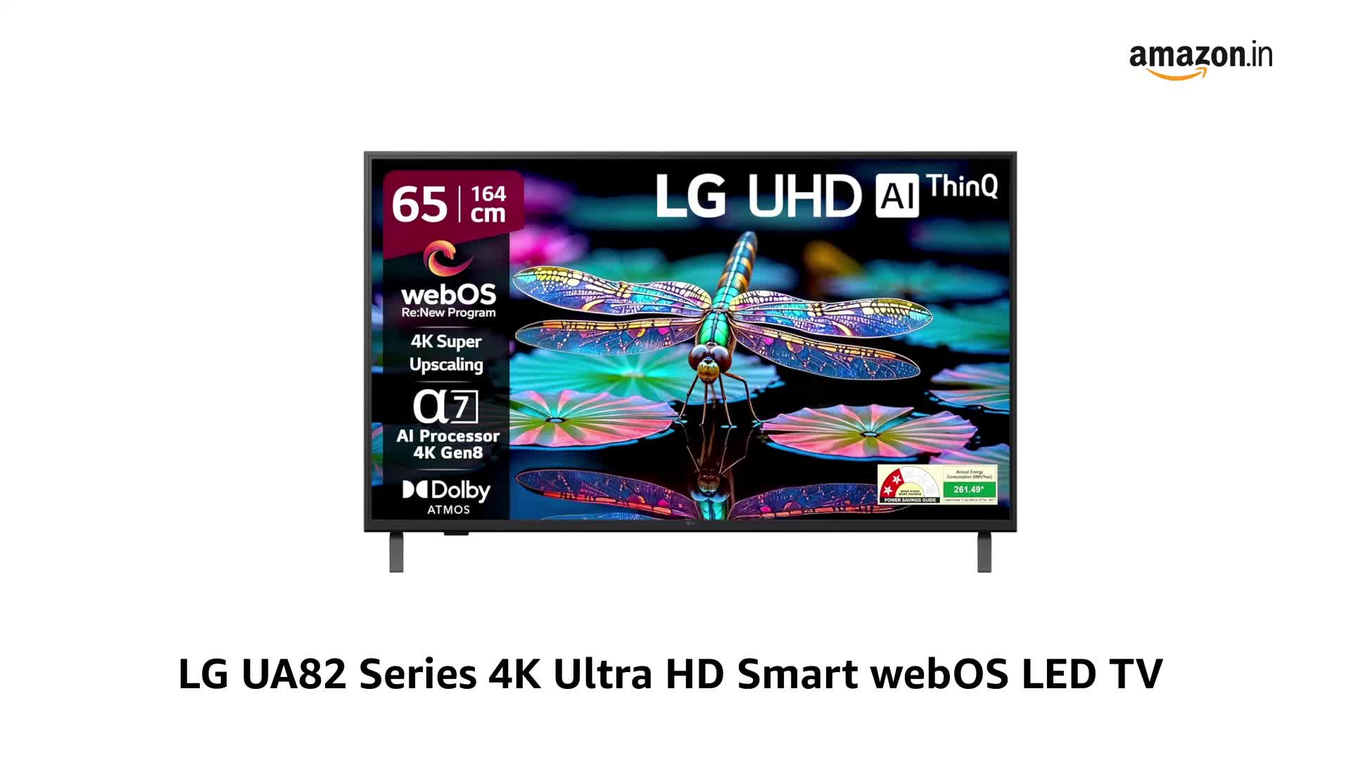 LG 164 cm (65 inches) UA8 AI Series 4K Ultra HD (3840 x 2160