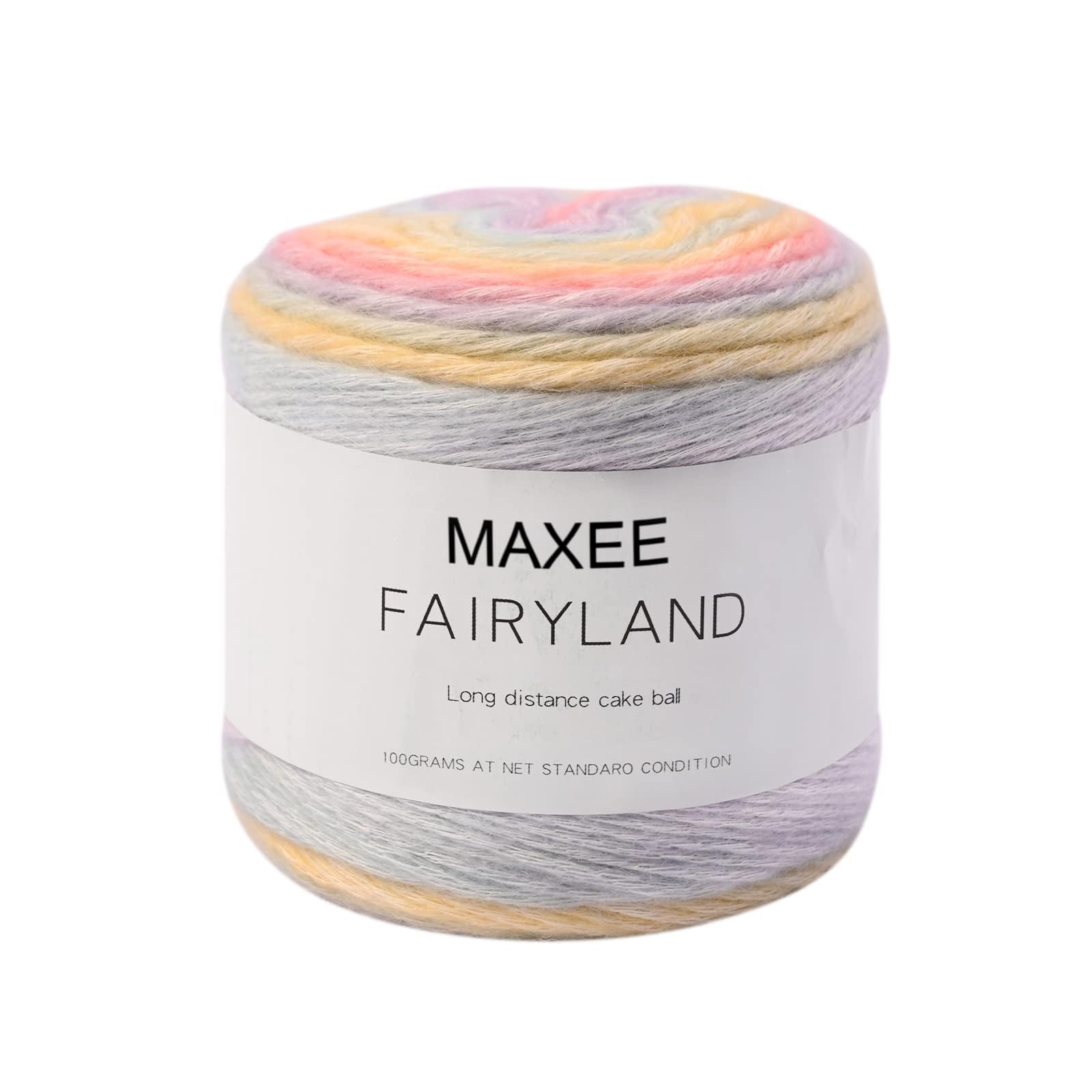 Maxee Farbverlaufsgarn, 100g 250 Meter Cupcake Bobbel, Regenbogenstreifen, Mehrfarbiges Gradient Häkelgarn, Häkeln Baumwoll Strickgarn, zum Pullover, Hüte, Mütze, Schal, Decke