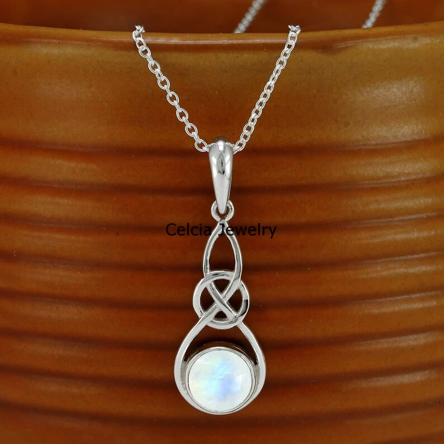 Collar de plata de ley 925 maciza para mujer, cabujón de ónix negro genuino, piedra preciosa redonda, collar único hecho a mano, regalo para ella