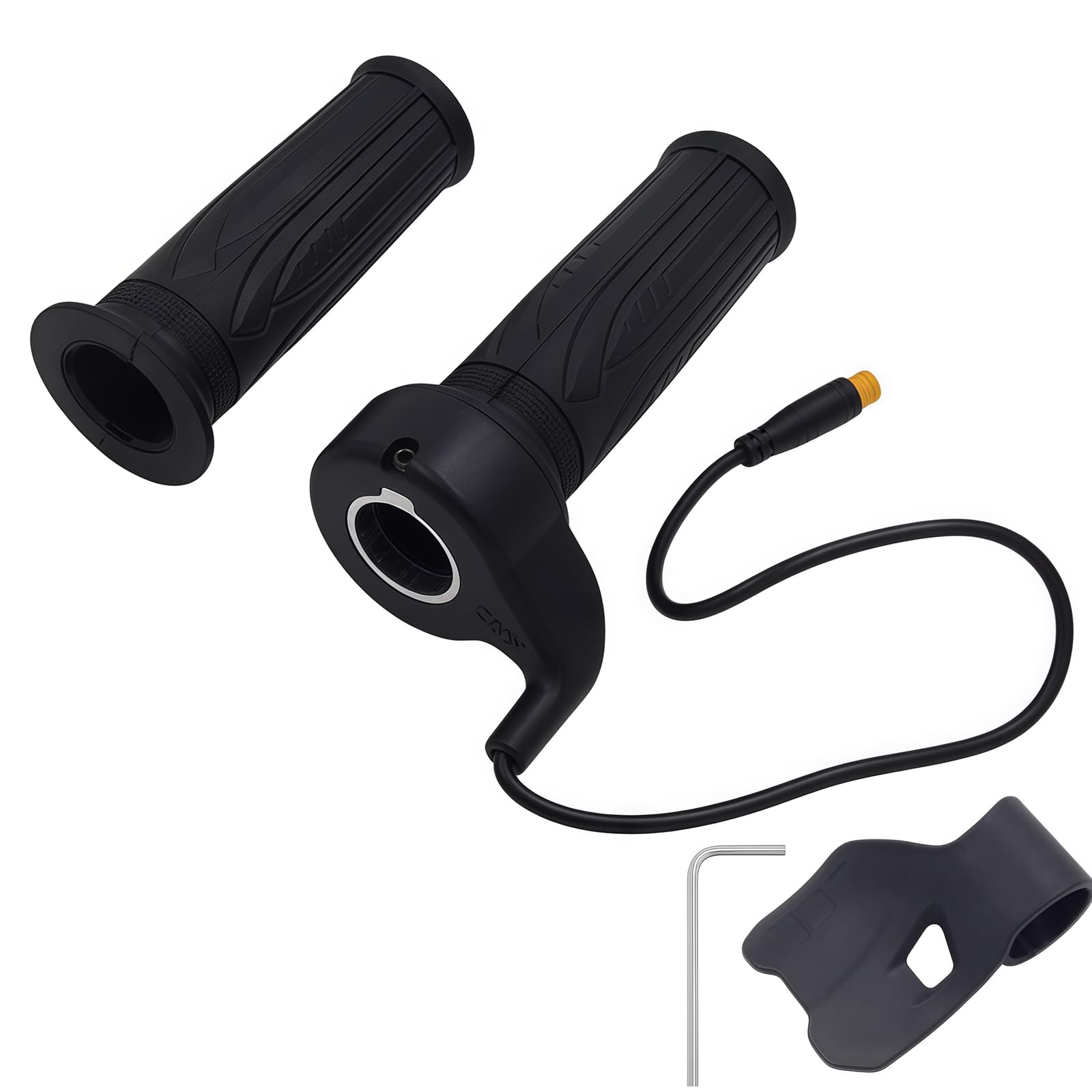 20X Ebike Full Twist Throttle Grip Set, 22.2mm Right-Hand Twist Accelerator with Waterproof 3-Pin Plug | Universal 12V–72V Replacement for E-Bike, Scooter, MTB, Folding Bike